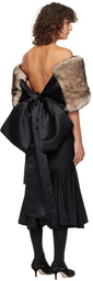 VAQUERA Brown & Black Shrug Faux-Fur Cardigan