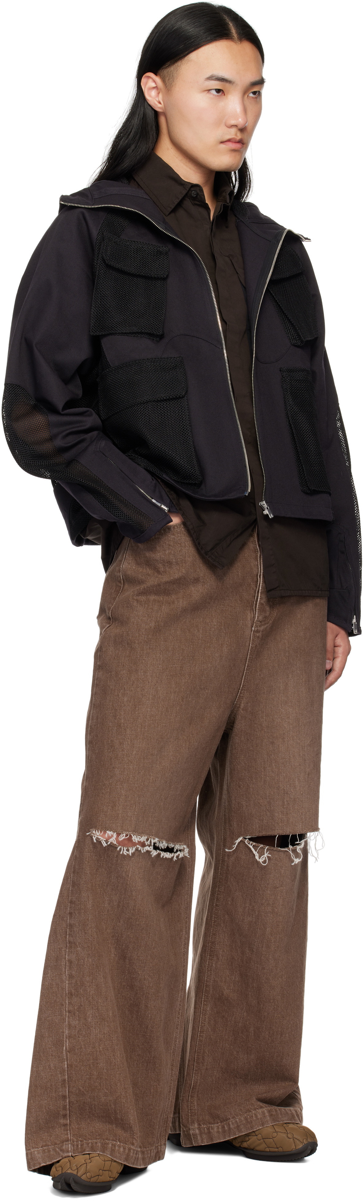 FFFPOSTALSERVICE Black Aire Multi Mesh Pocket Jacket FFFPOSTALSERVICE