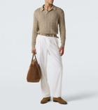 Ralph Lauren Purple Label Cable-knit cotton and silk polo sweater