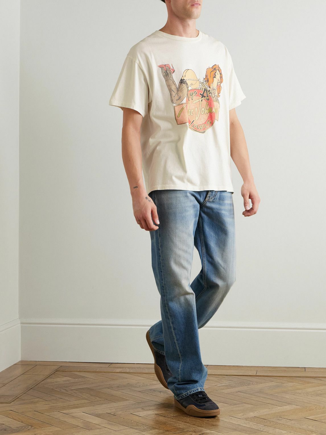 Gallery Dept. - Doc Johnson Toys 4 Love Glittered Printed Cotton-Jersey T-Shirt - Neutrals