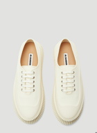 Ribbed-Sole Canvas Sneakers in Beige