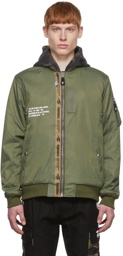 AAPE by A Bathing Ape Khaki Nylon Reversible Jacket