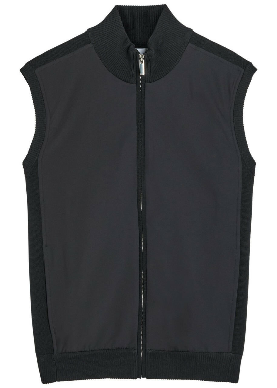Raith Davi Hybrid Panelled Stretch-knit Gilet Navy
