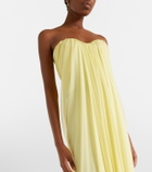 McQueen Draped chiffon bustier gown