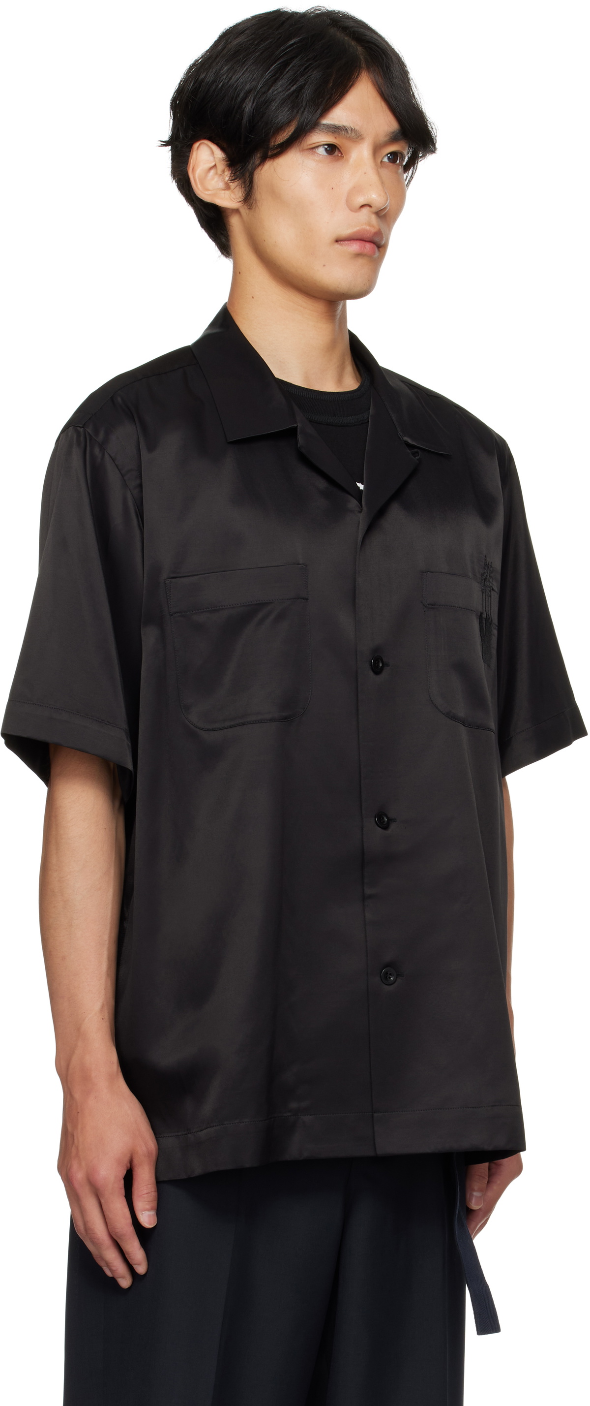 sacai Cotton Twill Bowling Shirt サカイ sacai Black 'Where The Wild Things Are' Shirt Sacai