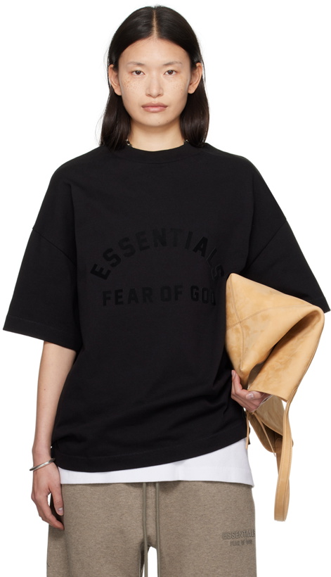 Photo: Fear of God ESSENTIALS Black Bonded T-Shirt