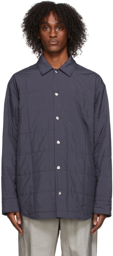 Photo: Jil Sander Blue Quilted Shirt Jacket