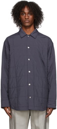 Jil Sander Blue Quilted Shirt Jacket
