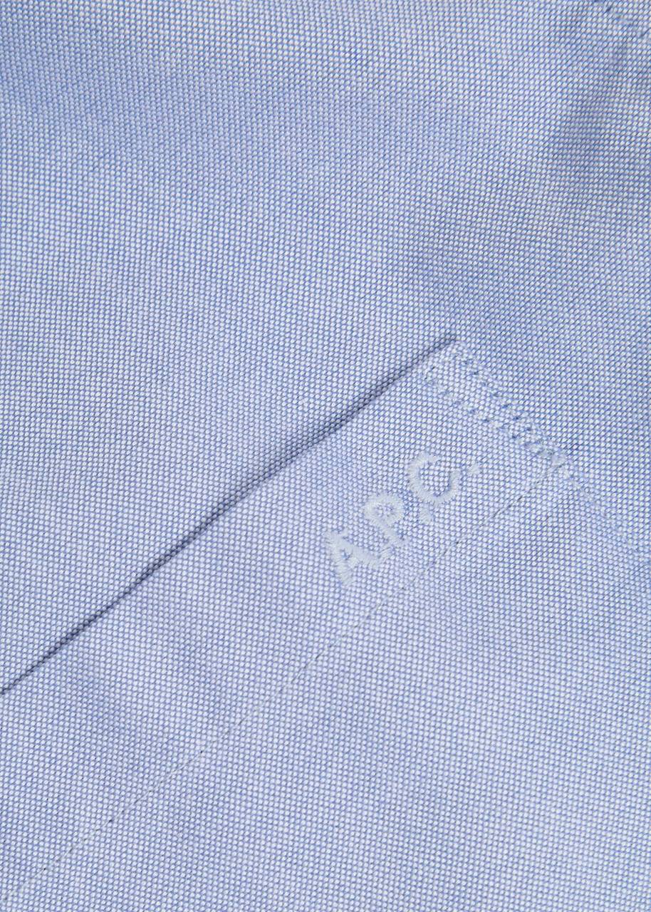 A.P.C. Gary Logo-embroidered Cotton Shirt Light Blue