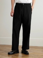Kardo - Taka Straight-Leg Embroidered Cotton-Corduroy Trousers - Black