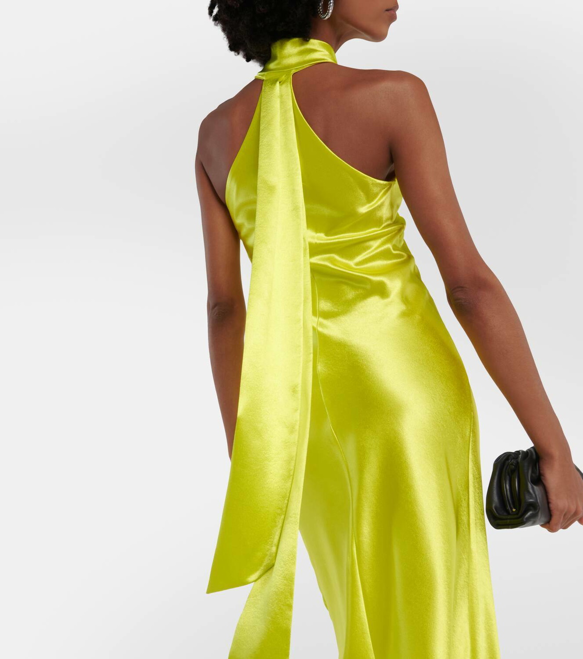 Galvan Pandora halterneck satin maxi dress Galvan