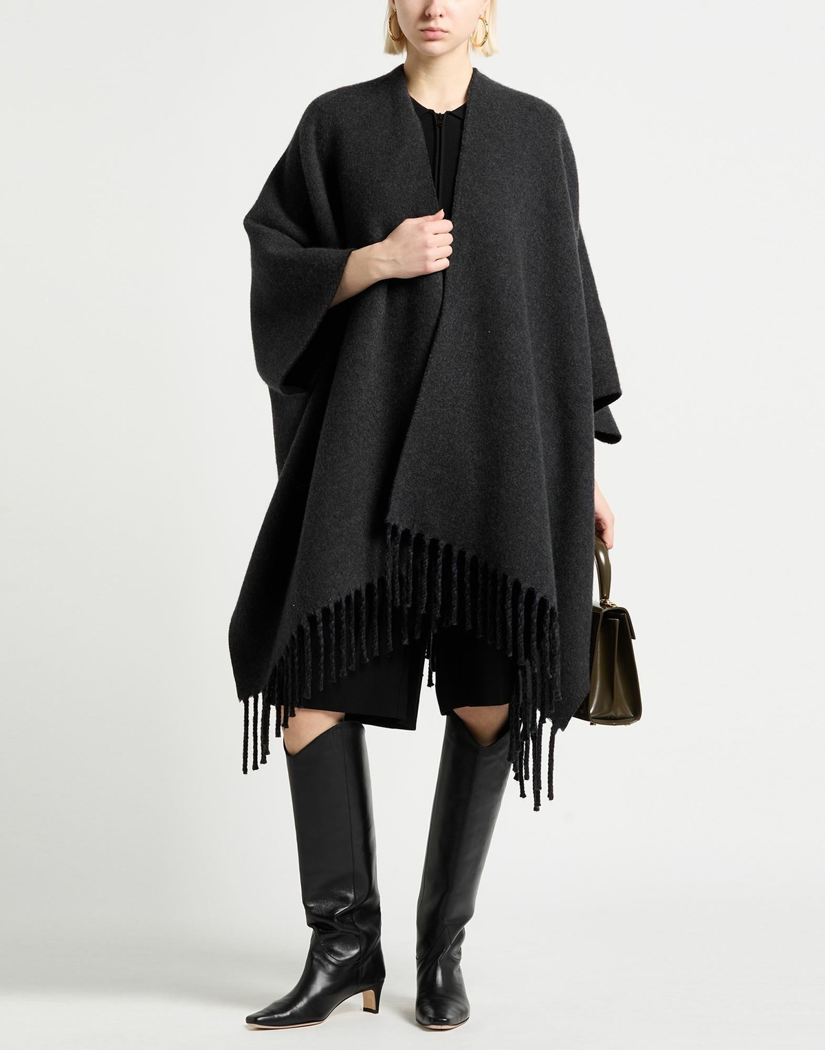 Brunello Cucinelli Womens Cape Charcoal