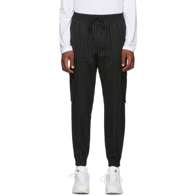 Photo: Juun.J Black Pinstripe Cargo Pants