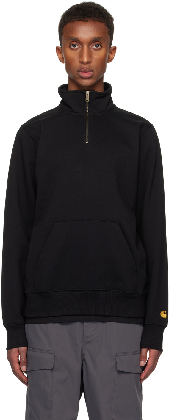 Carhartt Work In Progress Black Chase Neck Zip Sweatshirt Carhartt WIP