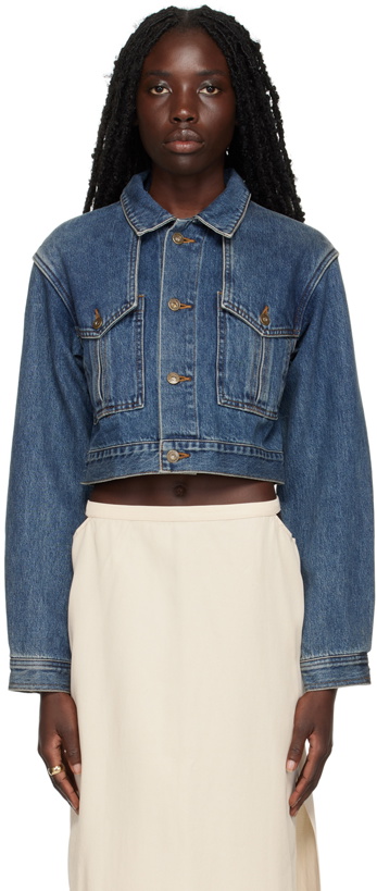 Photo: DRAE Blue Cropped Denim Jacket