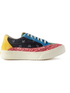 Rhude - V2 Colour-Block Bandana-Print Canvas Sneakers - Black