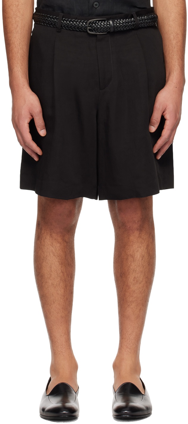 Photo: Lardini Black Pleated Shorts