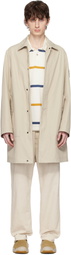 Stone Island Beige Weatherproof Cotton Canvas Coat