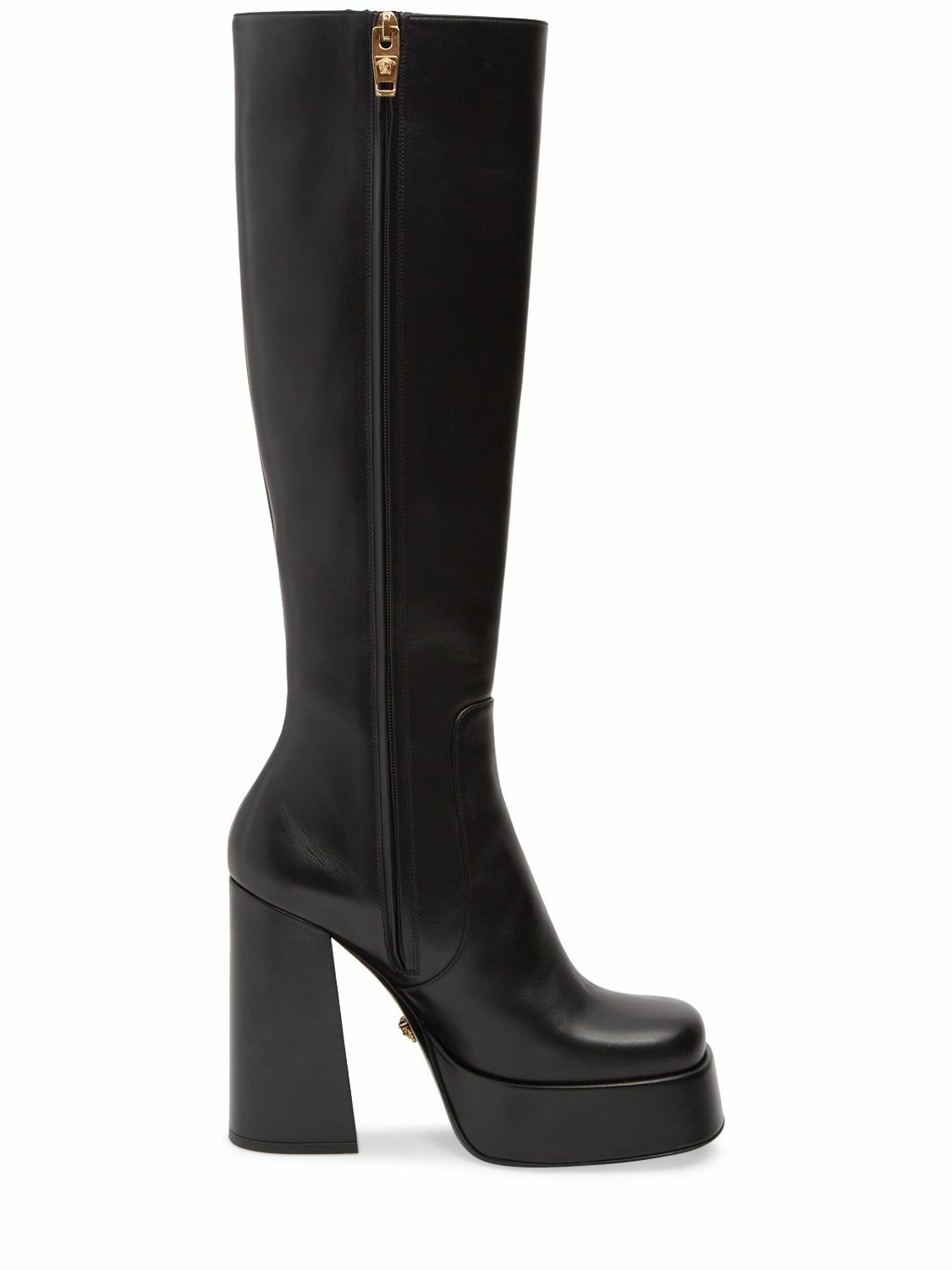 Photo: VERSACE - 120mm Leather Tall Boots