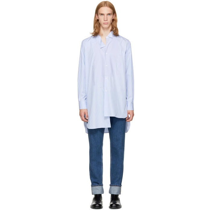 Photo: Loewe Blue Striped Asymmetric Shirt
