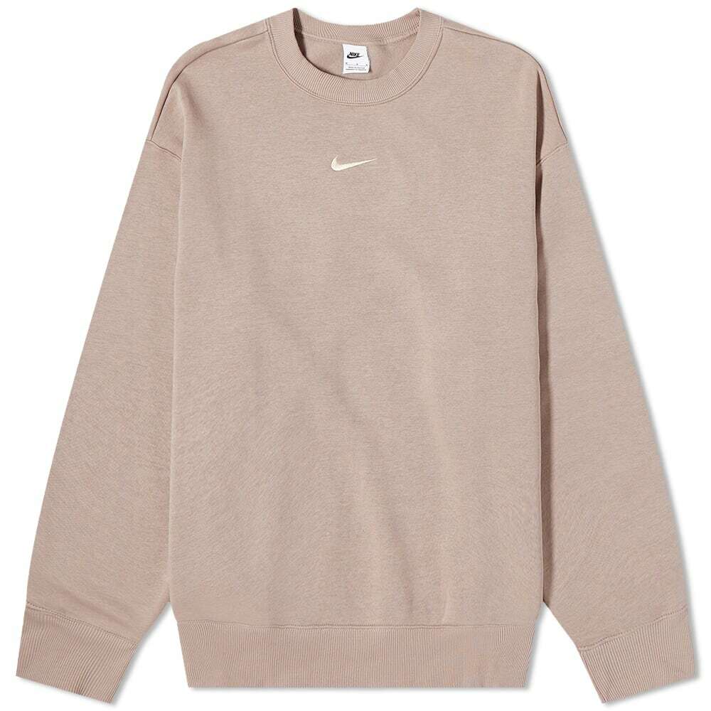 Nike Women's Phoenix Fleece Oversized Crew Sweat in Diffused Taupe/Sail ...