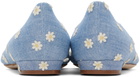 Manolo Blahnik Blue Hangisiflat Ballerina Flats