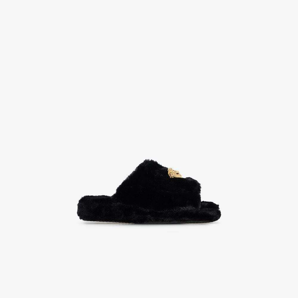 Versace Icon Faux-Fur Slippers Versace