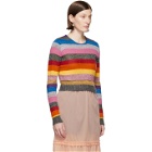 Miu Miu Multicolor Cropped Lurex Rainbow Sweater