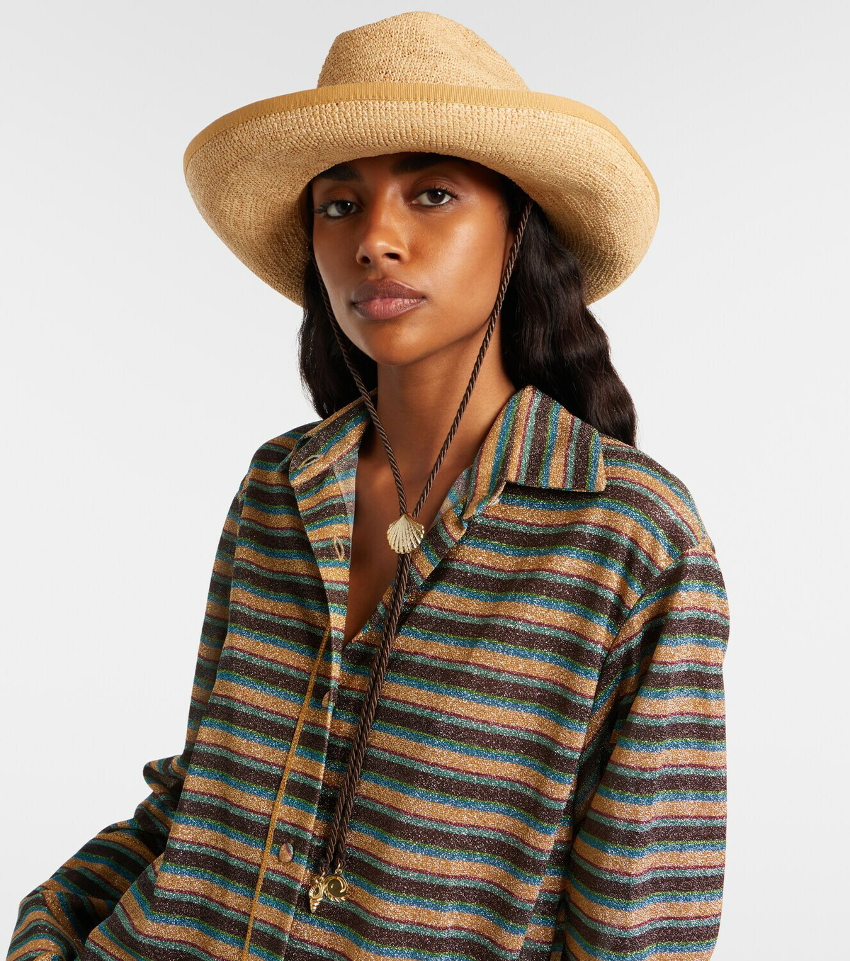 Oséree Embellished raffia cowboy hat