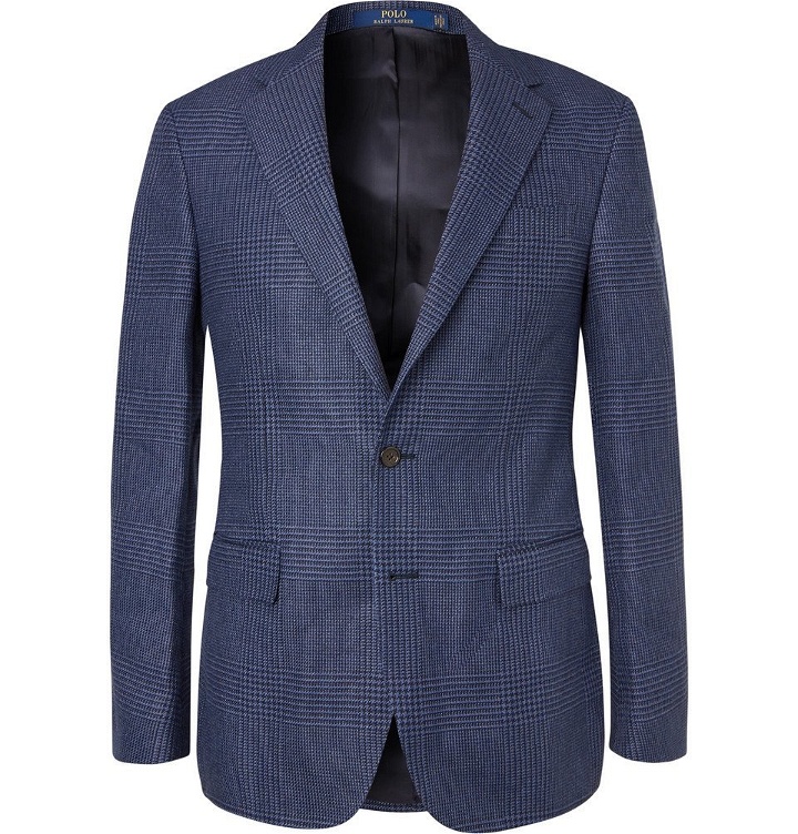 Photo: Polo Ralph Lauren - Navy Prince of Wales Checked Linen and Cotton-Blend Blazer - Men - Blue