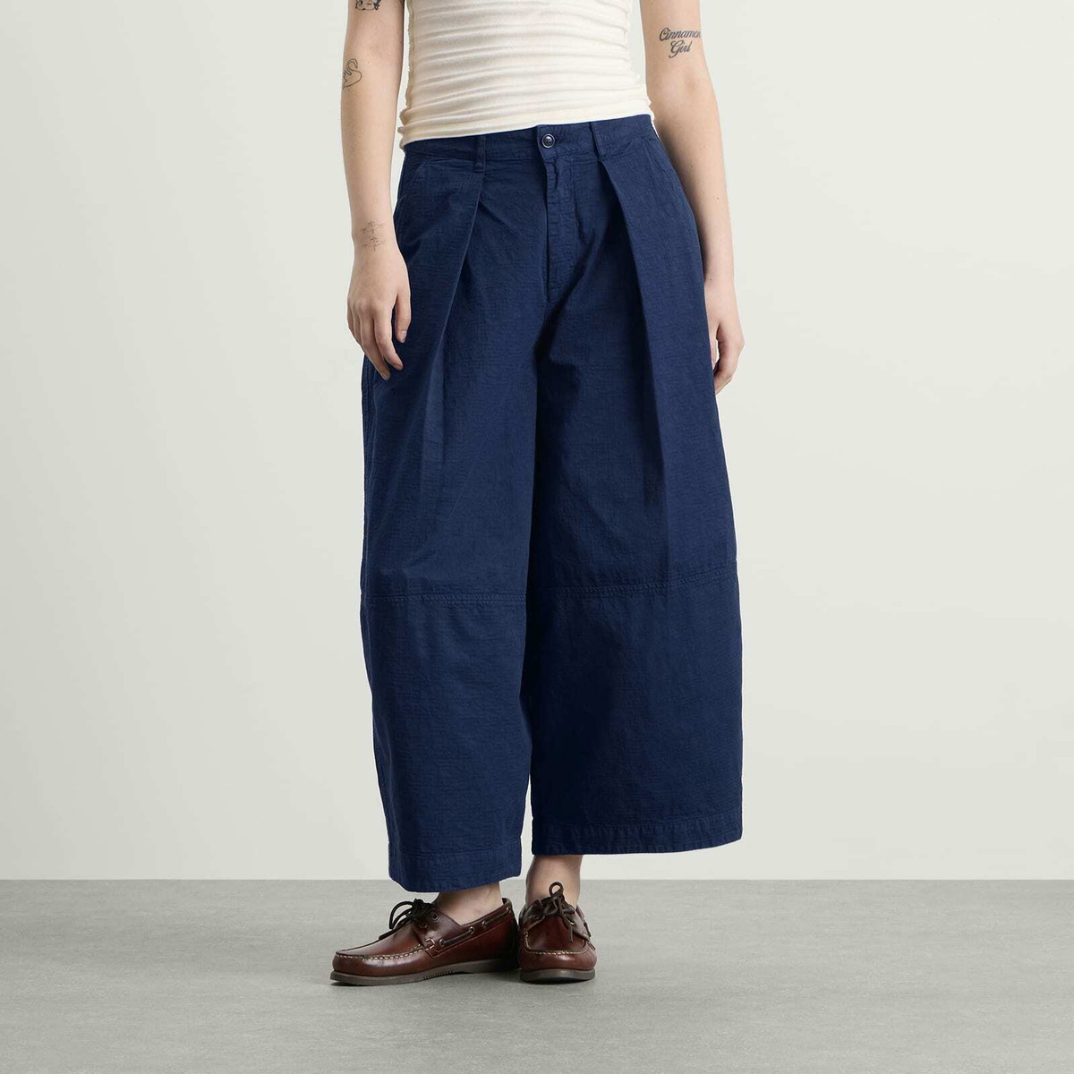 YMC Women's Deadbeat Trousers in Blue