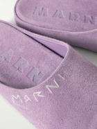 Marni - Logo-Embroidered Suede Slides - Purple