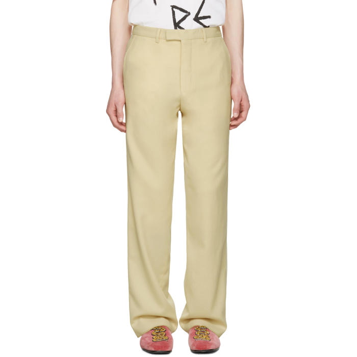 Photo: Gucci Ivory Wool Flannel Trousers