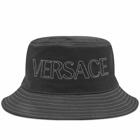 Versace Men's Logo Bucket Hat in Black