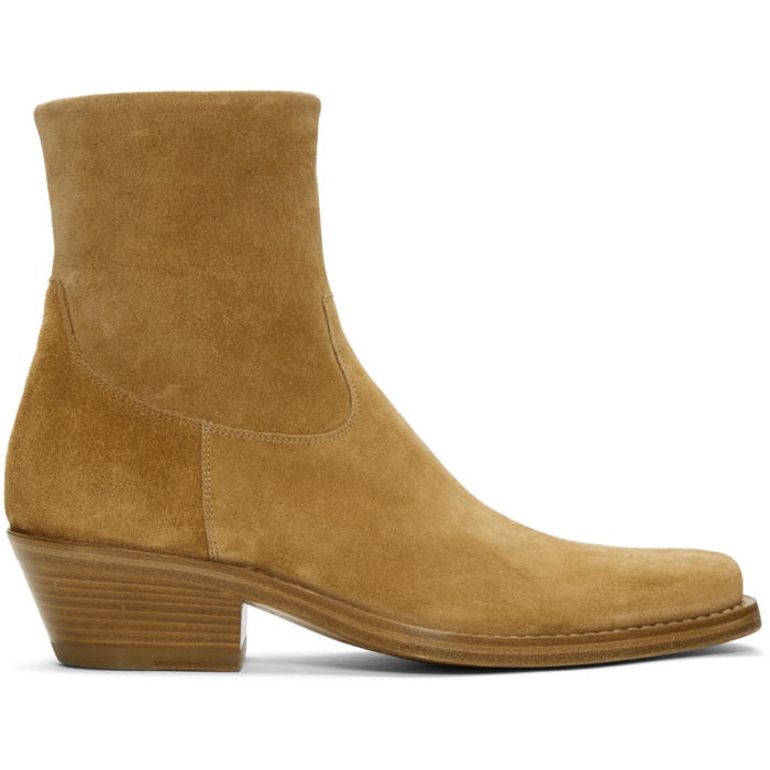 Photo: Calvin Klein 205W39NYC Tan Suede Western Tod Boots 