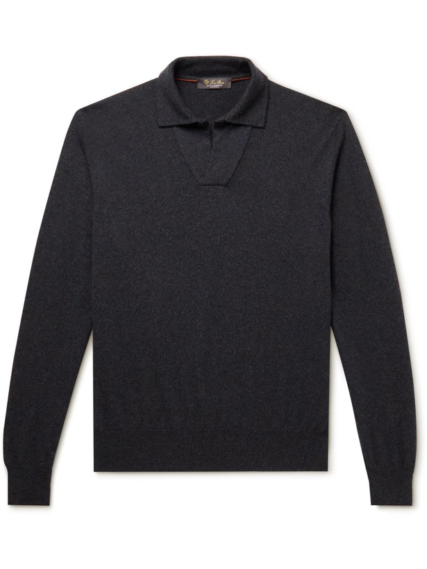 Photo: Loro Piana - Baby Cashmere Polo Shirt - Gray