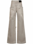 THE ATTICO Vintage Effect Mid Rise Wide Jeans