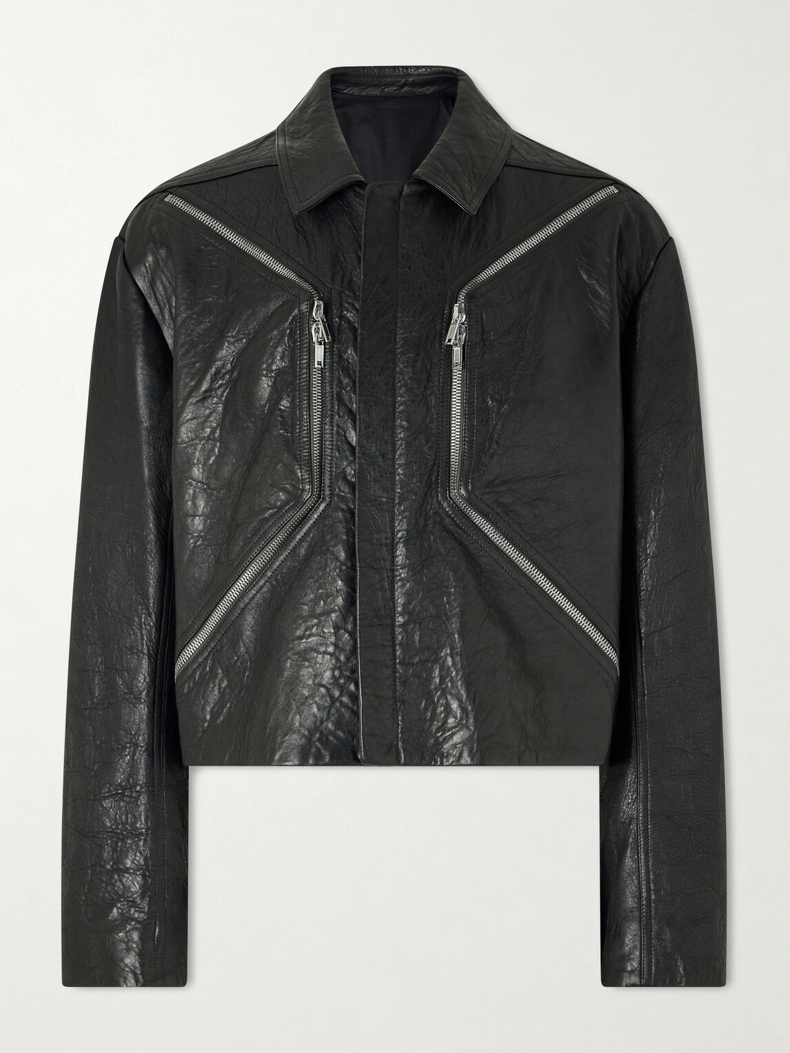Rick Owens - Temple Heizer Mac Textured-Leather Jacket - Black