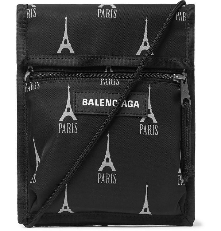 Photo: Balenciaga - Printed Shell Messenger Bag - Black