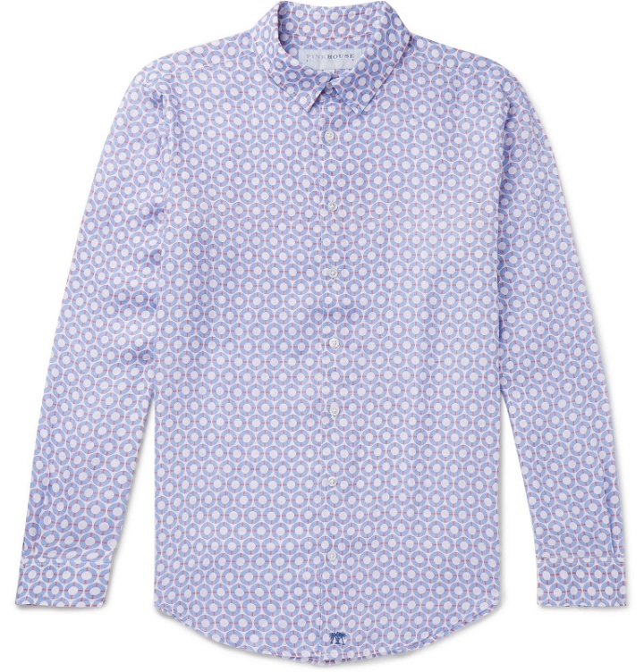 Photo: Pink House Mustique - Printed Linen Shirt - Blue