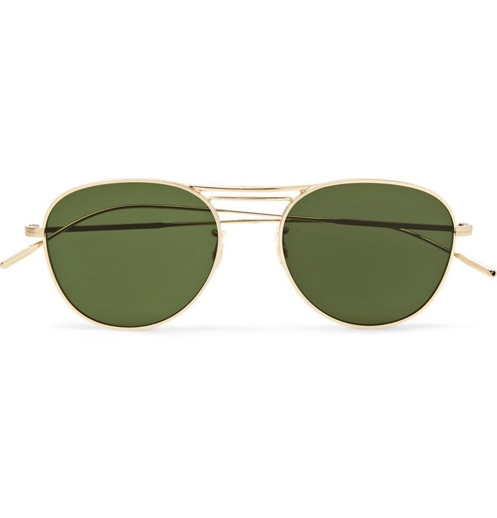 Photo: Oliver Peoples - Cade Aviator-Style Gold-Tone Sunglasses - Men - Gold