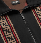 Fendi - Logo-Trimmed Panelled Stretch-Jersey Track Jacket - Black