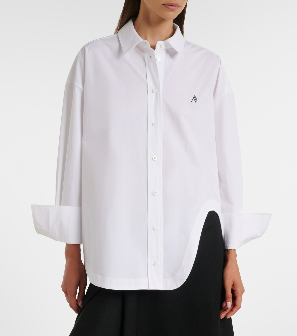 The Attico Asymmetric cotton poplin shirt