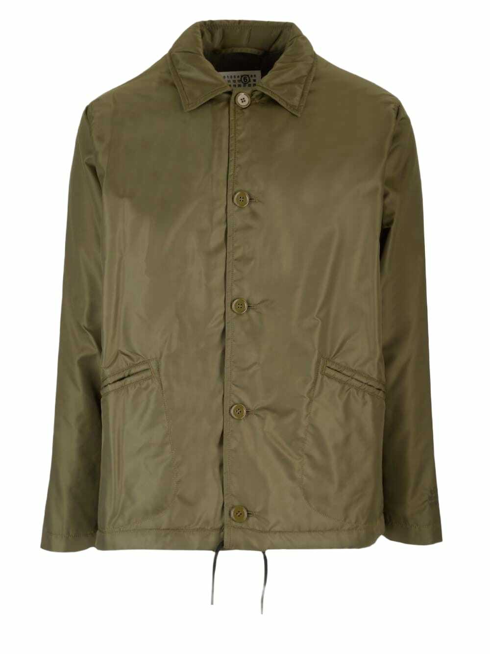 コート Mm6 Maison Margiela Olive Green Polyester Coat MM6 Maison Margiela Ribbed zip-up Cotton Jacket | Green