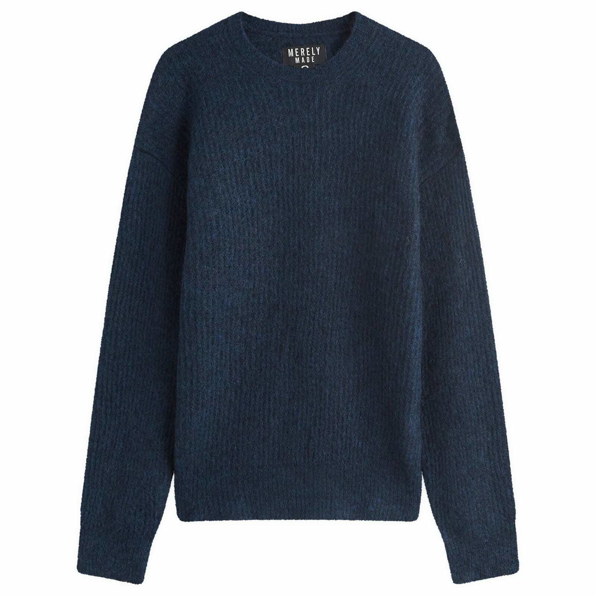 Merely Made Men's Melange Mohair Knit in Denim Blue
