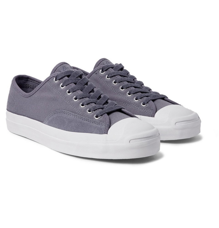 Photo: Converse - Jack Purcell Pro Suede-Trimmed Canvas Sneakers - Men - Gray