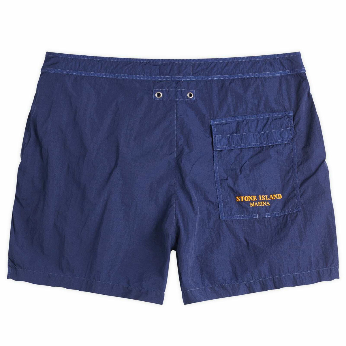 Stone Island Men's Marina Shiny Nylon Swim Shorts in Blue Marine