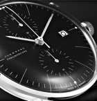 Junghans - Max Bill Chronoscope 40mm Stainless Steel and Leather Watch, Ref. No. 027/4600.04 - Black