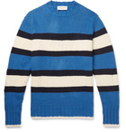 Officine Generale - Striped Cotton-Blend Sweater - Blue