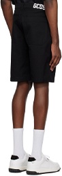 GCDS Black Embroidered Shorts